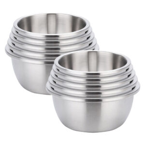 SOGA 2X 5Pcs Deepen Matte Stainless Steel Stackable Baking Washing Mixing Bowls Set Food Storage Basin, Home & Living, Kitchen & Dining, Bakeware, Mixing Bowls, ,  - NZ DEPOT 1