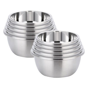 SOGA 2X 5Pcs Deepen Polished Stainless Steel Stackable Baking Washing Mixing Bowls Set Food Storage Basin, Home & Living, Kitchen & Dining, Bakeware, Mixing Bowls, ,  - NZ DEPOT 1