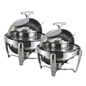 Buy SOGA 2X 6.5L Stainless Steel Round Soup Tureen Bowl Station Roll Top Buffet Chafing Dish Catering Chafer Food Warmer Server Online - Business & Industrial/Food Service/Plate & Dish Warmers - 1 - NZ Depot Free Shipping