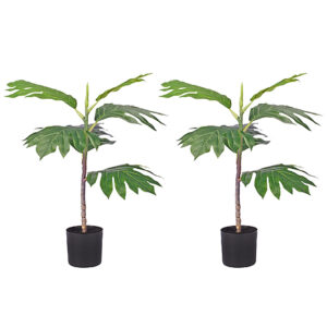 SOGA 2X 60cm Artificial Natural Green Split-Leaf Philodendron Tree Fake Tropical Indoor Plant Home Office Decor, Home & Living, Home Decor, Artificial Plants, , ,  - NZ DEPOT 1