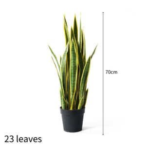 SOGA 2X 70cm Artificial Indoor Yellow Edge Tiger Piran Fake Decoration Tree Flower Pot Plant, Home & Living, Home Decor, Artificial Plants, , ,  - NZ DEPOT 2