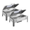 SOGA 2X 9L Rectangular Stainless Steel Soup Warmer Roll Top Chafer Chafing Dish Set with Glass Visual Window Lid, Furniture>Kitchen & Dining Room Furniture>Buffets, Sideboards & Kitchen Islands, , , , ,  - NZ DEPOT 1
