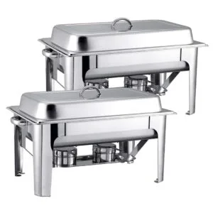 Buy SOGA 2X 9L Stainless Steel Chafing Catering Dish Food Warmer Online - Furniture/Kitchen & Dining Room Furniture/Buffets, Sideboards & Kitchen Islands - 1 - NZ Depot Free Shipping