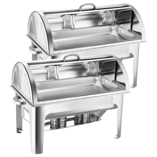 Soga 2X 9L Stainless Steel Full Size Roll Top Chafing Dish Food Warmer, Furniture, Kitchen &Amp; Dining Room Furniture, Buffets, Sideboards &Amp; Kitchen Islands, , ,  - Nz Depot 1