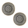 SOGA 2X Black Carpet Soft Linen Bohemian Non-Slip Floor Retro Minimalist Round Rug Home Decor with Tassels, Home & Living, Home Decor, Rugs, Shaggy Rugs, ,  - NZ DEPOT 1