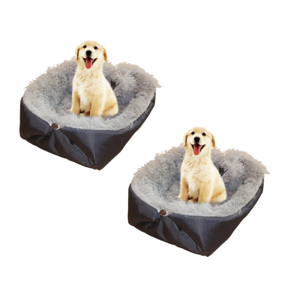 SOGA 2X Black Dual-purpose Cushion Nest Cat Dog Bed Warm Plush Kennel Mat Pet Home Travel Essentials, Pet Supplies>Dogs>Carriers & Travel Products, , , , ,  - NZ DEPOT 1