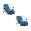 SOGA 2X Blue Diamond Pattern Knitted Throw Blanket Warm Cozy Woven Cover Couch Bed Sofa Home Decor with Tassels, Home>Bed Linen>Throws And Blankets>Blankets, , , , ,  - NZ DEPOT 1