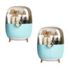 SOGA 2X Blue Transparent Countertop Makeup Organiser Cosmetic Storage Waterproof Dustproof Bathroom Skincare Holder with Lid, Home, Bathroom, Bathroom Accessories, Bathroom Storage, ,  - NZ DEPOT 1