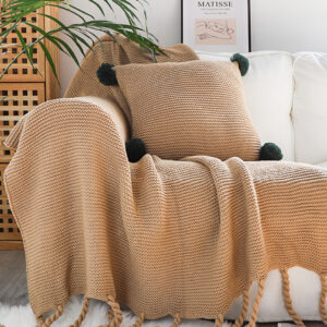 SOGA 2X Coffee Tassel Fringe Knitting Blanket Warm Cozy Woven Cover Couch Bed Sofa Home Decor, Home, Bed Linen, Throws And Blankets, Blankets, ,  - NZ DEPOT 2