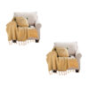 SOGA 2X Coffee Tassel Fringe Knitting Blanket Warm Cozy Woven Cover Couch Bed Sofa Home Decor, Home>Bed Linen>Throws And Blankets>Blankets, , , , ,  - NZ DEPOT 1