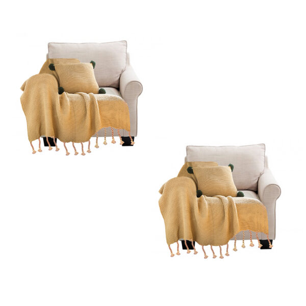 SOGA 2X Coffee Tassel Fringe Knitting Blanket Warm Cozy Woven Cover Couch Bed Sofa Home Decor, Home>Bed Linen>Throws And Blankets>Blankets, , , , ,  - NZ DEPOT 1