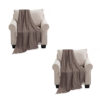 SOGA 2X Coffee Textured Knitted Throw Blanket Warm Cozy Woven Cover Couch Bed Sofa Home Decor with Tassels, Home>Bed Linen>Throws And Blankets>Blankets, , , , ,  - NZ DEPOT 1