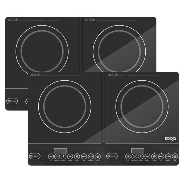 SOGA 2X Cooktop Portable Induction LED Electric Double Duo Hot Plate Burners Cooktop Stove, electronics & appliances, appliances, large appliances, cooktops, induction cooktops,  - NZ DEPOT 1