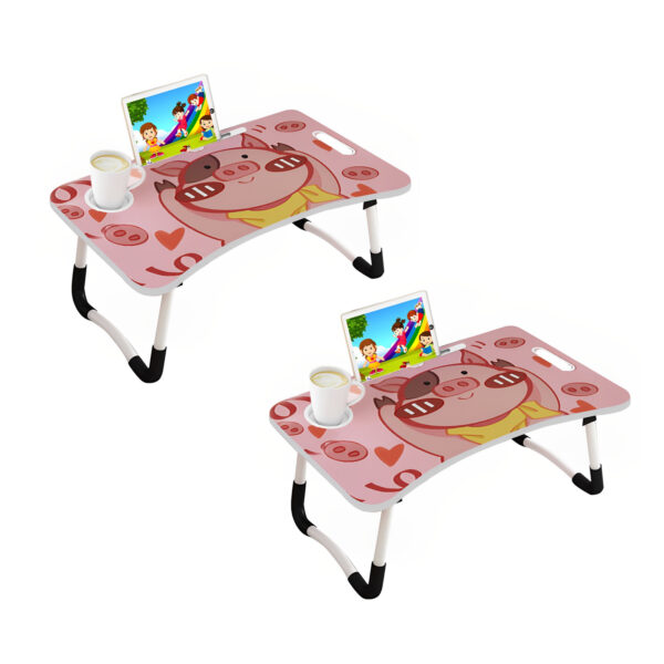 Soga 2X Cute Pig Design Portable Bed Table Adjustable Foldable Bed Sofa Study Table Laptop Mini Desk With Drawer And Cup Slot Home Decor, Desks &Amp; Computer Tables, , , , ,  - Nz Depot 1