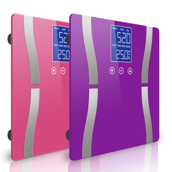 SOGA 2X Digital Body Fat Scale Bathroom Scales Weight Gym Glass Water LCD Purple/Pink, home & living, bathroom, bathroom accessories, bathroom scales, ,  - NZ DEPOT 1