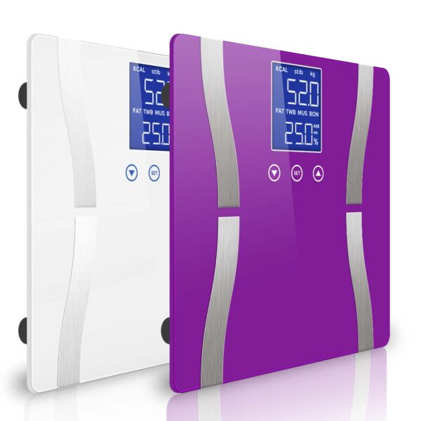 Soga 2X Digital Body Fat Scale Bathroom Scales Weight Gym Glass Water Lcd Purple/White, Home &Amp; Living, Bathroom, Bathroom Accessories, Bathroom Scales, ,  - Nz Depot 1