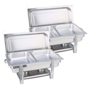 SOGA 2X Double Tray Stainless Steel Chafing Catering Dish Food Warmer NZ DEPOT - NZ DEPOT