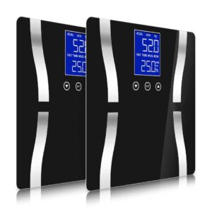 SOGA 2X Glass LCD Digital Body Fat Scale Bathroom Electronic Gym Water Weighing Scales Black, home & living > bathroom > bathroom accessories > bathroom scales, , , , ,  - NZ DEPOT 1