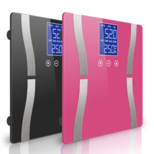 SOGA 2X Glass LCD Digital Body Fat Scale Bathroom Electronic Gym Water Weighing Scales Black/Pink, home & living > bathroom > bathroom accessories > bathroom scales, , , , ,  - NZ DEPOT 1