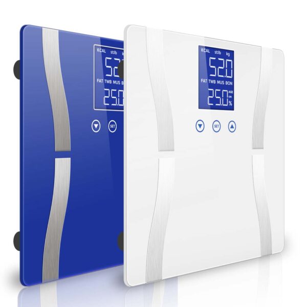 Soga 2X Glass Lcd Digital Body Fat Scale Bathroom Electronic Gym Water Weighing Scales Blue/White, Home &Amp; Living, Bathroom, Bathroom Accessories, Bathroom Scales, ,  - Nz Depot 1