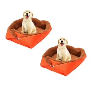 Buy SOGA 2X Orange Dual-purpose Cushion Nest Cat Dog Bed Warm Plush Kennel Mat Pet Home Travel Essentials Online - Pet Supplies/Dogs/Carriers & Travel Products - 1 - NZ Depot Free Shipping
