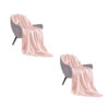 SOGA 2X Pink Acrylic Knitted Throw Blanket Solid Fringed Warm Cozy Woven Cover Couch Bed Sofa Home Decor, Home>Bed Linen>Throws And Blankets>Blankets, , , , ,  - NZ DEPOT 1