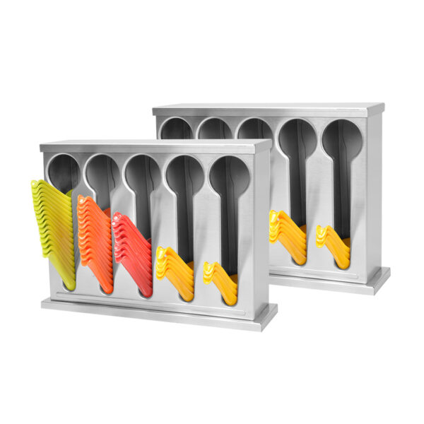 SOGA 2X Stainless Steel Buffet Restaurant Spoon Utensil Holder Storage Rack 5 Holes, Home & Living>Kitchen & Dining>Tableware>Cutlery, , , , ,  - NZ DEPOT 1