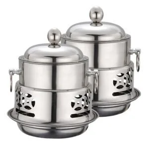 Buy SOGA 2X Stainless Steel Mini Asian Buffet Hot Pot Single Person Shabu Alcohol Stove Burner with Lid Online - Business & Industrial/Food Service/Plate & Dish Warmers - 1 - NZ Depot Free Shipping