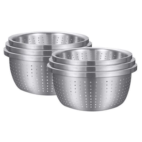 Soga 2X Stainless Steel Nesting Basin Colander Perforated Kitchen Sink Washing Bowl Metal Basket Strainer Set Of 3, Home &Amp; Living, Kitchen &Amp; Dining, Bakeware, Mixing Bowls,  - Nz Depot 1