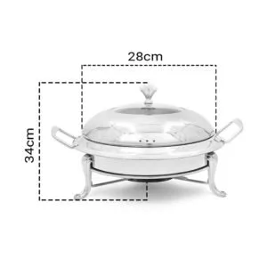 Buy SOGA 2X Stainless Steel Round Buffet Chafing Dish Cater Food Warmer Chafer with Glass Top Lid Online - Business & Industrial/Food Service/Plate & Dish Warmers - 2 - NZ Depot Free Shipping