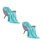 SOGA 2X Teal Acrylic Knitted Throw Blanket Solid Fringed Warm Cozy Woven Cover Couch Bed Sofa Home Decor, Home>Bed Linen>Throws And Blankets>Blankets, , , , ,  - NZ DEPOT 1