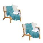 SOGA 2X Teal Diamond Pattern Knitted Throw Blanket Warm Cozy Woven Cover Couch Bed Sofa Home Decor with Tassels, Home>Bed Linen>Throws And Blankets>Blankets, , , , ,  - NZ DEPOT 1