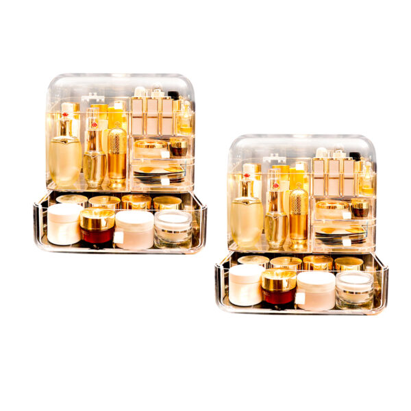 SOGA 2X Transparent Cosmetic Storage Box Clear Makeup Skincare Holder with Lid Drawers Waterproof  Dustproof Organiser, Home, Bathroom, Bathroom Accessories, Bathroom Storage, ,  - NZ DEPOT 1