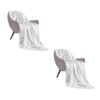 SOGA 2X White Acrylic Knitted Throw Blanket Solid Fringed Warm Cozy Woven Cover Couch Bed Sofa Home Decor, Home>Bed Linen>Throws And Blankets>Blankets, , , , ,  - NZ DEPOT 1