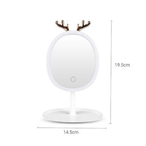 SOGA 2X White Antler LED Light Makeup Mirror Tabletop Vanity Home Decor, Home, Bathroom, Bathroom Accessories, Bathroom Storage, ,  - NZ DEPOT 2