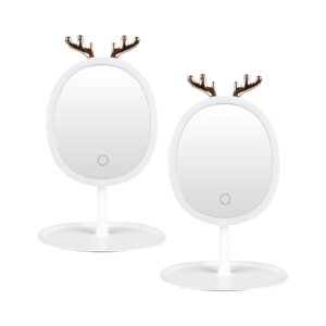 SOGA 2X White Antler LED Light Makeup Mirror Tabletop Vanity Home Decor, Home, Bathroom, Bathroom Accessories, Bathroom Storage, ,  - NZ DEPOT 1