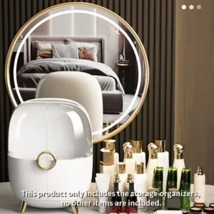 Buy SOGA 2X White Transparent Countertop Makeup Organiser Cosmetic Storage Waterproof Dustproof Bathroom Skincare Holder with Lid Online - Home/Bathroom/Bathroom Accessories/Bathroom Storage - 2 - NZ Depot Free Shipping