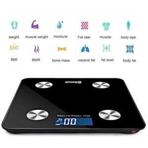 SOGA 2X Wireless Bluetooth Digital Body Fat Scale Bathroom Health Analyser Weight Black, home & living > bathroom > bathroom accessories > bathroom scales, , , , ,  - NZ DEPOT 2