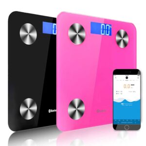 SOGA 2X Wireless Bluetooth Digital Body Fat Scale Bathroom Health Analyser Weight Black/Pink, home & living > bathroom > bathroom accessories > bathroom scales, , , , ,  - NZ DEPOT 1