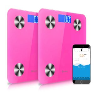 SOGA 2X Wireless Bluetooth Digital Body Fat Scale Bathroom Health Analyser Weight Pink, home & living > bathroom > bathroom accessories > bathroom scales, , , , ,  - NZ DEPOT 1