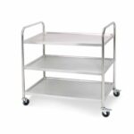 SOGA 3 Tier 81x46x85cm Stainless Steel Kitchen Dinning Food Cart Trolley Utility Round Small, Business & Industrial>Food Service>Food Service Carts, , , , ,  - NZ DEPOT 1