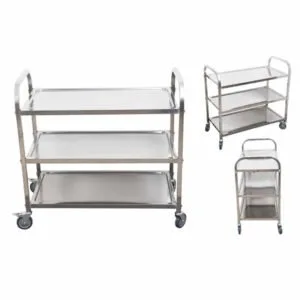 Buy SOGA 3 Tier 95x50x95cm Stainless Steel Kitchen Dinning Food Cart Trolley Utility Size Large Online - Business & Industrial/Food Service/Food Service Carts - 2 - NZ Depot Free Shipping