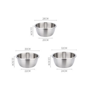 SOGA 3Pcs Deepen Matte Stainless Steel Stackable Baking Washing Mixing Bowls Set Food Storage Basin, Home & Living, Kitchen & Dining, Bakeware, Mixing Bowls, ,  - NZ DEPOT 2