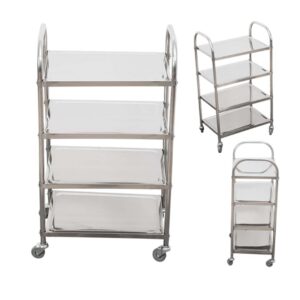 SOGA 4 Tier 860x540x1170 Stainless Steel Kitchen Dining Food Cart Trolley Utility, Business & Industrial, Food Service, Food Service Carts, , ,  - NZ DEPOT 2