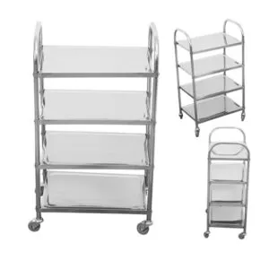 Buy SOGA 4 Tier 950x500x1220 Stainless Steel Kitchen Dining Food Cart Trolley Utility Online - Business & Industrial/Food Service/Food Service Carts - 2 - NZ Depot Free Shipping