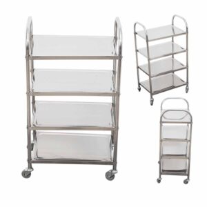 SOGA 4 Tier Stainless Steel Kitchen Dinning Food Cart Trolley Utility Size Square Large, Business & Industrial, Food Service, Food Service Carts, , ,  - NZ DEPOT 2