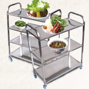 SOGA 4 Tier Stainless Steel Kitchen Dinning Food Cart Trolley Utility Size Square Medium, Business & Industrial, Food Service, Food Service Carts, , ,  - NZ DEPOT 2