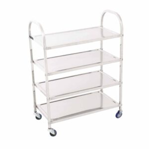 SOGA 4 Tier Stainless Steel Kitchen Dinning Food Cart Trolley Utility Size Square Medium, Business & Industrial, Food Service, Food Service Carts, , ,  - NZ DEPOT 1