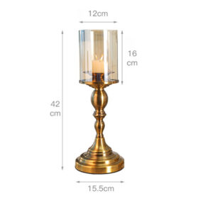 SOGA 42cm Gold Nordic Deluxe Candlestick Candle Holder Stand Pillar Glass /Iron, Home & Living, Home Decor, Candles & Holders, Candle Accessories, ,  - NZ DEPOT 2