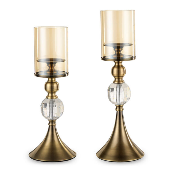 SOGA 43cm 38cm Glass Candle Holder Candle Stand Glass/Metal, Home & Living>Home Decor>Candles & Holders>Candle Accessories, , , , ,  - NZ DEPOT 1